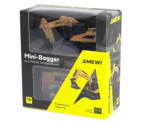Minikoparka AMEWI RC / metal / sterowanie proporcjonalne / 1:64 / 8 kanałów / RTR / od 6 lat