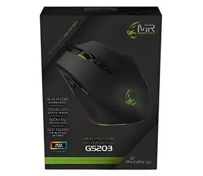 MediaRange czarna / Mysz gamingowa / optyczna / 5000 DPI / 8 przycisków / USB-A / LED RGB