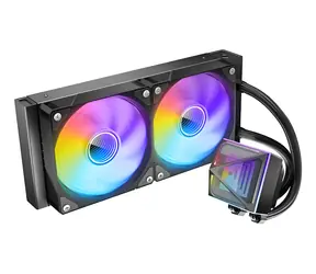 Azza Pyramid 240 ARGB czarny / chłodzenie wodne procesora AIO / 2x 120 mm / AMD + Intel