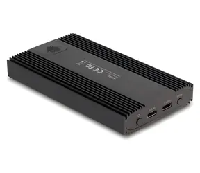 DeLock czarny / Obudowa zewnętrzna / 2x M.2 NVMe PCIe SSD / USB-C 20 Gbps / aluminium