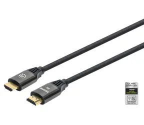Kabel Manhattan Ultra High Speed czarny / HDMI / HDMI (M) - HDMI (M) / 1 m / Ethernet / 48 Gbit/s / HDCP 2.3