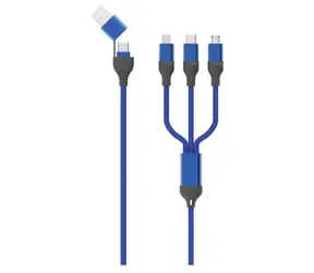 2GO 797360 czarny, niebieski / kabel ładujący 3 w 1 / USB-A, USB-C / Micro-USB, USB-C, Lightning / 1,2 m