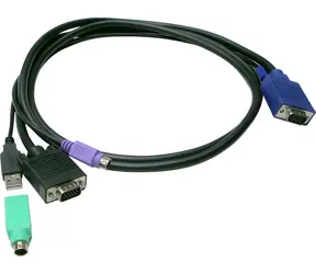 Kabel KVM LevelOne VGA/USB/PS2 czarny / Kabel KVM / 1,8 m / VGA, USB-A, PS/2