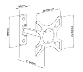Techly 301443 czarny / uchwyt ścienny do telewizora / VESA 200x200 / 19-37" / do 25 kg