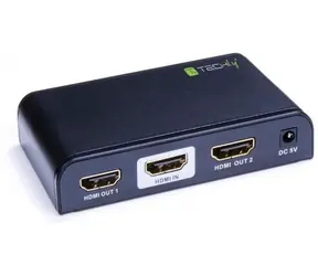 Czarny Techly / Rozdzielacz HDMI / 1x wejście / 2x wyjście / 4K 30 Hz / HDCP 2.0