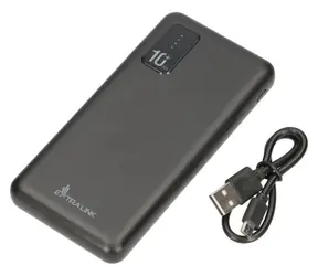Extralink EPB-098B czarny / Power bank / 10 000 mAh / 2x USB-A + 1x USB-C / Wskaźnik LED