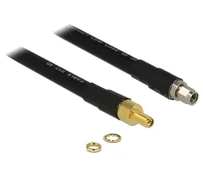Kabel antenowy DeLock RP-SMA (męski) - RP-SMA (żeński) 0,4 m / Kabel antenowy / Niskostratny CFD400 / Przedłużacz