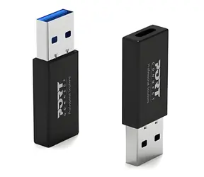 Port 900154 czarny / Adapter / USB-A (M) do USB-C (F) / 2 szt.