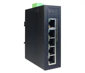 Digitus Industrial / Switch / 5- Port / Gigabit / Niezarządzany / Szyna DIN / czarny