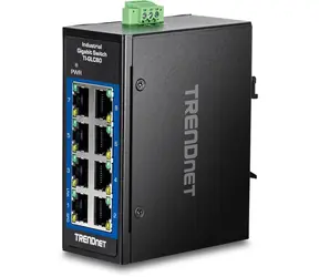 Trendnet TI-GLC80 / Przełącznik / 8 Port / 10/100/1000 Mb/s / Szyna DIN / Niezarządzany / IP30