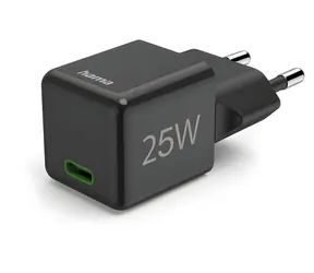 Ładowarka HAMA supermini USB-C czarna / 25 W / PD / QC 3.0