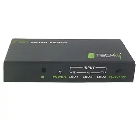 Techly IDATA-HDMI-4K31 czarny / przełącznik HDMI / 3x wejście - 1x wyjście / 4K / pilot