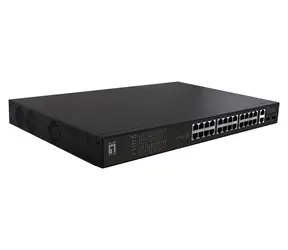 LevelOne FGP-2831 / Przełącznik / 24x FE PoE+ / 2x GE / 2x SFP / 390 W / 19" / Niezarządzany