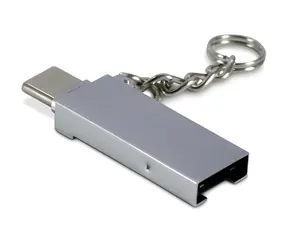Czytnik kart Inter-tech / Czytnik kart pamięci / MicroSD / USB-C + USB-A / obudowa metalowa