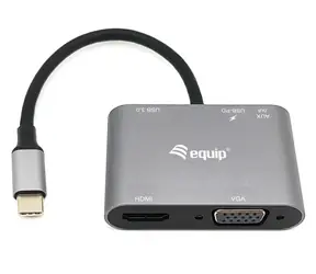 Equip Dock 5w1 USB-C / Stacja dokująca / HDMI 4K / VGA / PD 100W / USB 3.2 / 0,15 m