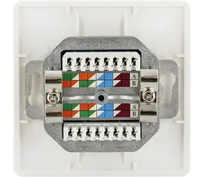 Schwaiger STP Cat6 biały / gniazdo danych / 2xRJ45 / podtynkowe / ekranowane