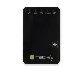 Techly 301078 / Mini router Wireless-N / 802.11n / 2,4 GHz / 300 Mb/s / 1x WAN / 1x LAN / 2x antena