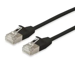 Equip Cat6A F/FTP SlimFlex 10m czarny / Kabel krosowy / RJ45-RJ45 / LSZH / 500MHz
