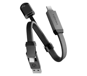 Energea Sheath Key 2w1 Gunmetal / Kabel do ładowania i transmisji danych do breloka / USB-C / 60 W / 15 cm