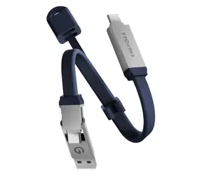 Energea Sheath Key 2w1 niebieski / Kabel do ładowania i transmisji danych do breloka / USB-C / 60 W / 15 cm