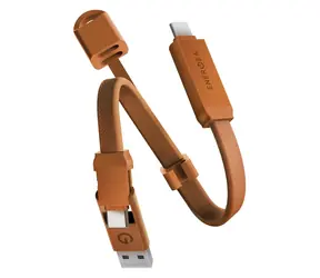 Energea Sheath Key 2w1 pomarańczowy / Kabel do ładowania i transmisji danych do breloka / USB-C / 60 W / 15 cm