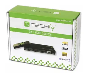 Przełącznik HDMI Techly 5:1 czarny / przełącznik HDMI / 5 wejść HDMI / 1 wyjście HDMI / 4K 4096x2160 / pilot