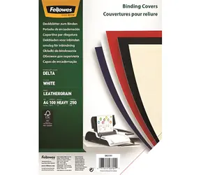 Fellowes Delta A4 biały / Arkusze tekturowe / 100 szt. / imitacja skóry / FSC