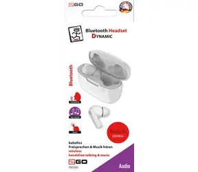 Słuchawki douszne 2GO TWS Dynamic białe / Bezprzewodowe / Bluetooth 5.0 / Sterowanie dotykowe / Etui ładujące