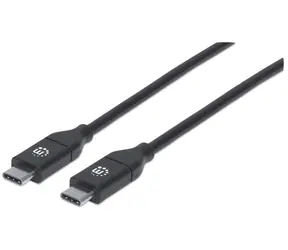 Manhattan USB-C czarny / kabel USB / USB-C - USB-C / USB 2.0 / 2 m
