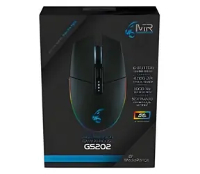 MediaRange MRGS202 czarna / Mysz gamingowa / 4000 DPI / Podświetlenie LED / 6 przycisków / USB