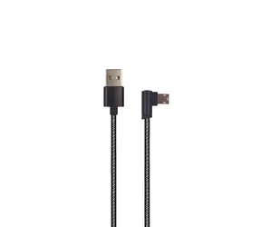 2GO USB-A - Micro-USB 1 m czarny / Kabel do transmisji danych / Nylon / Złącze kątowe