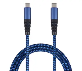 2GO USB-C - USB-C 1 m niebieski / Kabel do transmisji danych i ładowania / USB 3.2 Gen 1 / Nylon
