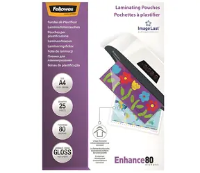 Fellowes ImageLast / Folia laminująca / A4 / 80 mic / błyszcząca / 25 szt.