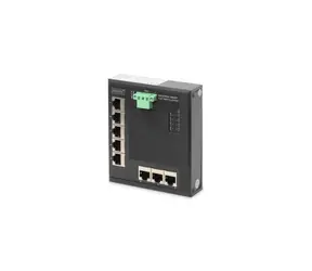 Przełącznik Digitus Ind. czarny / Przełącznik / Przemysłowy / 8x Gigabit / Niezarządzany / Szyna DIN