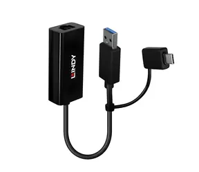 Lindy 43412 / Karta sieciowa / USB 3.2 Gen 1 / Gigabit Ethernet / RJ-45 / ASIX AX88179