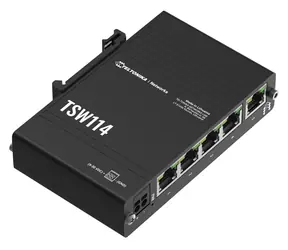 Teltonika TSW114 / Przełącznik przemysłowy / 5x RJ45 / 1000 Mbps / szyna DIN