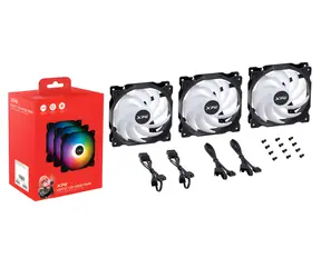 ADATA XPG Vento 120 ARGB PWM czarny 3 szt. / Wentylator / 120 mm / Łożysko karabinowe / 1850 obr./min, 29 dB / 50,27 CFM