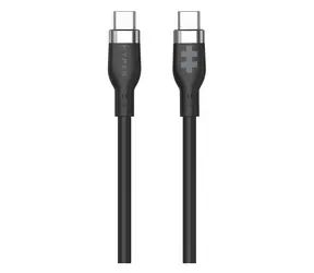 Kabel Hyper Charging Silikonowy 60 W USB-C (M) - USB-C (M) 1,5 m czarny / Kabel do transmisji danych / USB-C / 60 W
