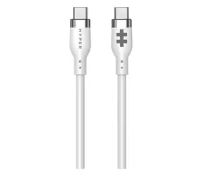 Hyper Silicone biały / Kabel ładujący / USB-C - USB-C / 60 W / 1,5 m