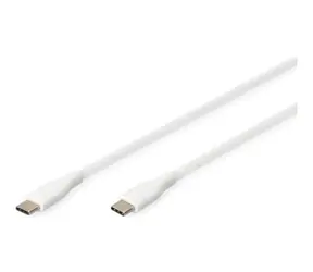 Kabel połączeniowy silikonowy Digitus USB-C biały / Kabel danych / USB-C / 1 m