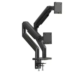 Digitus czarny / Uchwyt na dwa monitory / do 45" / VESA 75x75, 100x100 / nośność 2x 20 kg / ramię sprężynowe