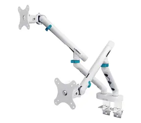 Digitus biały / Uchwyt na dwa monitory / sprężyna mechaniczna / VESA 75x75, 100x100 / do 35" / nośność 10 kg