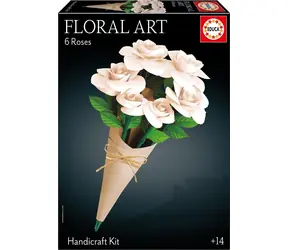 Puzzle Educa 3D Sztuka Kwiatowa Białe róże / Puzzle papierowe 3D / bez klejenia i cięcia