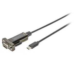 Digitus DA-70166 / Konwerter USB-C na Port szeregowy / RS232 / DSUB9 / 1 m