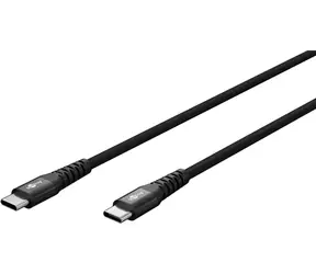 Goobay czarny / Kabel USB-C - USB-C / Osłona tekstylna / Złącza metalowe / 2 m