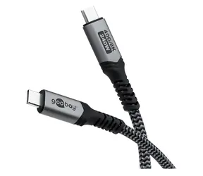 Goobay czarny, szary / Kabel / USB-C / USB4 / 240 W / 40 Gbit/s / Power Delivery / 0,5 m