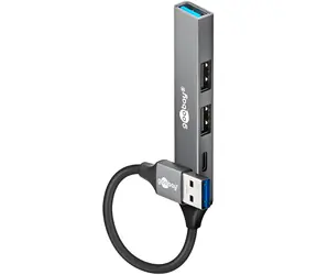 Goobay 74458 jasnoszary / hub USB / 4 porty / USB-C i USB-A / 5 Gb/s