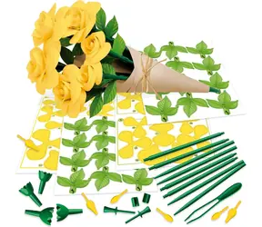Puzzle 3D Educa Sztuka Kwiatowa: Żółte róże / dekoracja papierowa / bez kleju i nożyczek