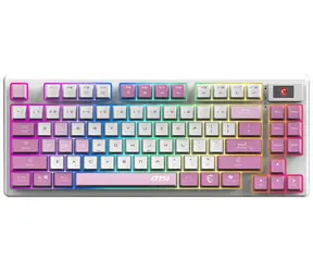 MSI FORGE GK600 TKL fioletowa / Bezprzewodowa klawiatura gamingowa / mechaniczna / 2,4 GHz / BT / RGB / USB-C / układ CZ+SK