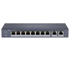 HIKVISION DS-3E0310P-E/M / Przełącznik / 8x 100 Mbps RJ-45 PoE / 2x GbE RJ-45 / Budżet PoE 60 W / Rozszerzenie